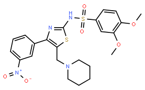 3,4-Dimethoxy-N-[4-(3-nitrophenyl)-5-(1-piperidinylmethyl)-2-thiazolyl]-benzenesulfonamide