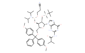 5'-O-(4,4-二甲氧基三苯甲基)-2'-O-[(叔丁基)二甲基硅基]-N-异丁酰基鸟苷-3'-(2-氰基
