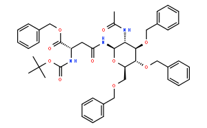 N-omega-(2-Acetamido-3,4,6-tri-O-benzyl-2-deoxy-b-D-glucopyranosyl)-N-a-Boc-L-asparagine benzyl ester