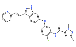 (E)-N-(2-Fluoro-5-((3-(2-(pyridin-2-yl)vinyl)-1H-indazol-6-yl)amino)phenyl)-1,3-dimethyl-1H-pyrazole-5-carboxamide