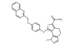 1-Methyl-8-[4-(2-quinolinylmethoxy)phenoxy]-4,5-dihydro-1H-thieno [3,4-g]indazole-6-carboxamide