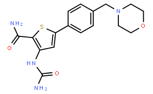 3-[(Aminocarbonyl)amino]-5-[4-(4-morpholinylmethyl)phenyl]-2-thiophenecarboxamide
