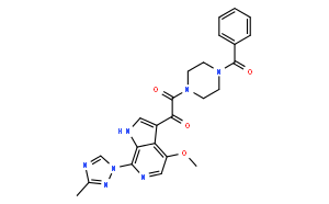 1-(4-benzoylpiperazin-1-yl)-2-[4-methoxy-7-(3-methyl-1,2,4-triazol-1-yl)-1H-pyrrolo[2,3-c]pyridin-3-yl]ethane-1,2-dione