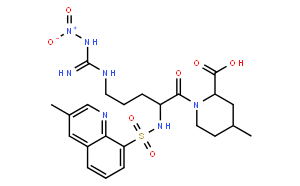 2-piperidinecarboxylic acid, (2R,4R)-1-[(2s)-5-[[imino(nitroamino)methyl]amino]-2-[[3-methyl-8-quinolinyl]amino]-1-oxopentyl]-4-methyl-2-piperidinecarboxylic acid