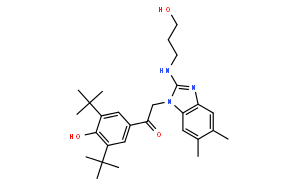 1-[3,5-Bis(1,1-dimethylethyl)-4-hydroxyphenyl]-2-[2-[(3-hydroxypropyl)amino]-5,6-dimethyl-1H-benzimidazol-1-yl]-ethanone
