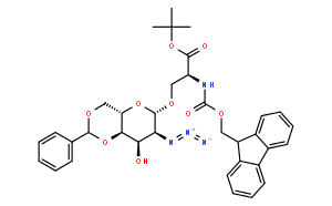 O-(2-Azido-4,6-O-benzylidene-2-deoxy-a-D-galactopyranosyl)-N-[(9H-fluoren-9-ylmethoxy)carbonyl]-L-serine tert-Butyl Ester