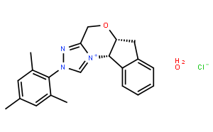 (+)-(5aR,10bS)-5a,10b-Dihydro-2-(2,4,6-trimethylphenyl)-4H,6H-indeno[2,1-b][1,2,4]triazolo[4,3-d][1,4]oxazinium Chloride Monohydrate
