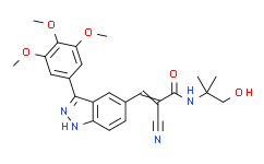 2-氰基-N-(1-羟基-2-甲基丙烷-2-基)-3-(3-(3,4,5-三甲氧基苯基)-1H-吲唑-5-基)丙烯酰胺