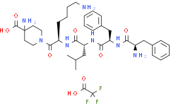 4-氨基-1-((R)-6-氨基-2-((R)-2-((R)-2-((R)-2-氨基-3-苯基丙酰胺基)-3-苯基丙酰胺基)- 4-甲基戊胺基)己酰基)哌啶-4-羧酸三氟乙酸盐