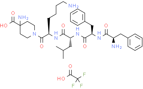 4-氨基-1-((R)-6-氨基-2-((R)-2-((R)-2-((R)-2-氨基-3-苯基丙酰胺基)-3-苯基丙酰胺基)- 4-甲基戊胺基)己酰基)哌啶-4-羧酸三氟乙酸盐
