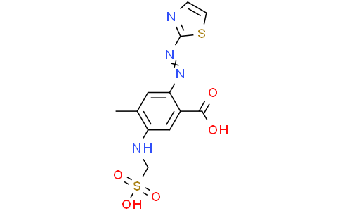 4-甲基-5-(磺甲氨基)-2-(2-噻唑偶氮)苯甲酸