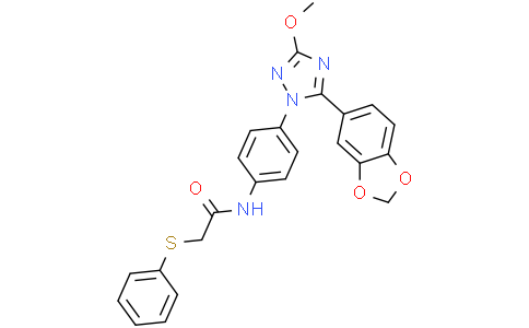 N-(4-(5-(1,3-苯并二氧杂环戊烯-5-基)-3-甲氧基-1H-1,2,4-三唑-1-基)苯基)-2-(苯硫基)乙酰胺