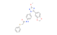 N-(4-(5-(1,3-苯并二氧杂环戊烯-5-基)-3-甲氧基-1H-1,2,4-三唑-1-基)苯基)-2-(苯硫基)乙酰胺