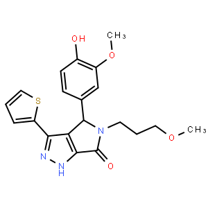 4-(4-Hydroxy-3-methoxyphenyl)-5-(3-methoxypropyl)-3-(thiophen-2-yl)-4,5-dihydropyrrolo[3,4-c]pyrazol-6(1H)-one