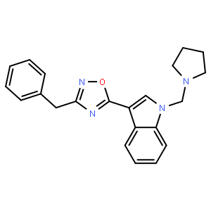 3-Benzyl-5-(1-(pyrrolidin-1-ylmethyl)-1H-indol-3-yl)-1,2,4-oxadiazole