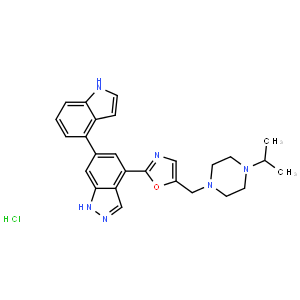2-(6-(1H-Indol-4-yl)-1H-indazol-4-yl)-5-((4-isopropylpiperazin-1-yl)methyl)oxazole hydrochloride