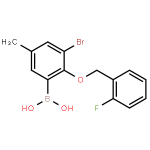 3-Bromo-2-(2'-fluorobenzyloxy)-5-methylphenylboronic acid