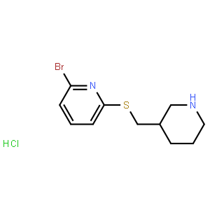 2-Bromo-6-((piperidin-3-ylmethyl)thio)pyridine hydrochloride