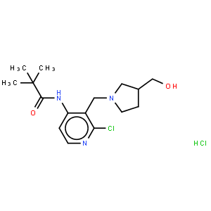 N-(2-Chloro-3-((3-(hydroxymethyl)pyrrolidin-1-yl)-methyl)pyridin-4-yl)pivalamide, HCl