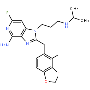 6-Fluoro-2-((4-iodobenzo[d][1,3]dioxol-5-yl)methyl)-1-(3-(isopropylamino)propyl)-1H-imidazo[4,5-c]pyridin-4-amine