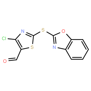 4-Chloro-2-(2-benzoxazolylthio)-5-thiazolecarboxaldehyde
