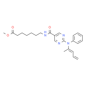 (E)-Methyl 7-(2-(penta-2,4-dien-2-yl(phenyl)amino)pyrimidine-5-carboxamido)heptanoate