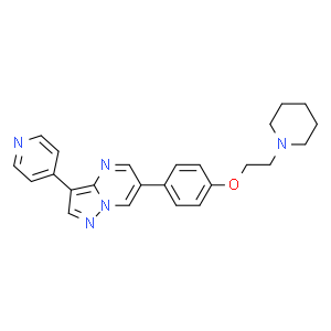 Pyrazolo[1,​5-​a]​pyrimidine, 6-​[4-​[2-​(1-​piperidinyl)​ethoxy]​phenyl]​-​3-​(4-​pyridinyl)​-