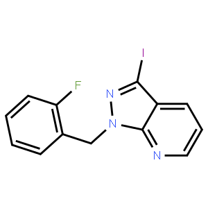 1-[(2-fluorophenyl)methyl]-3-iodo-1H-pyrazolo[3,4-b]pyridine