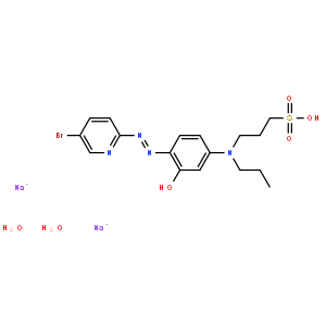 2-(5-溴-2-吡啶基偶氮)-5-[N-丙基-N-(3-磺丙基)氨基]苯酚二钠盐二水合物