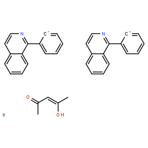 二(1-苯基-异喹啉)(乙酰丙酮)合铱(III)