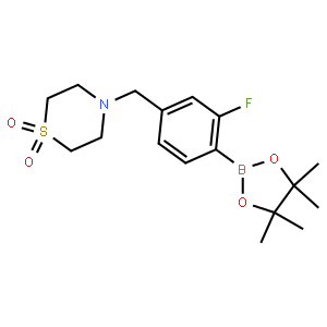 4-{[3-fluoro-4-(4,4,5,5-tetramethyl-1,3,2-dioxaborolan-2-yl)phenyl]methyl}-1λ⁶-thiomorpholine-1,1-dione