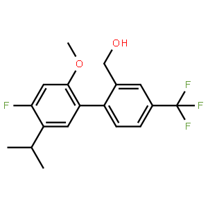 {2-[4-fluoro-2-methoxy-5-(propan-2-yl)phenyl]-5-(trifluoromethyl)phenyl}methanol