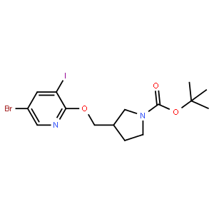 tert-Butyl3-((5-bromo-3-iodopyridin-2-yloxy)methyl)pyrrolidine-1-carboxylate