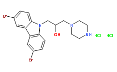 3,6-二溴吲哚-alpha-(1-哌嗪甲基)-9H-咔唑-9-乙醇双盐酸盐