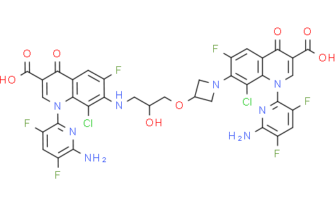 1-(6-amino-3,5-difluoro-2-pyridyl)-7-[[3-[1-[1-(6-amino-3,5-difluoro-2-pyridyl)-3-carboxy-8-chloro-6-fluoro-4-oxo-7-quinolyl]azetidin-3-yl]oxy-2-hydroxy-propyl]amino]-8-chloro-6-fluoro-4-oxo-quinoline-3-carboxylic acid