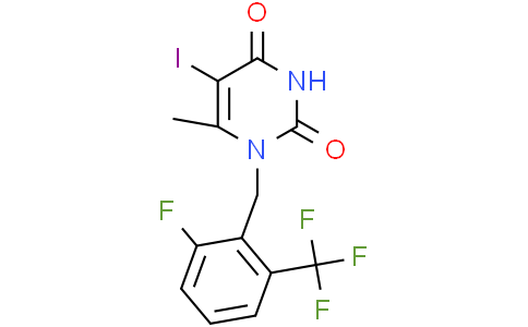 1-[[2-fluoro-6-(trifluoromethyl)phenyl]methyl]-5-iodo-6-methyl-pyrimidine-2,4-dione