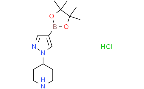 4-[4-(4,4,5,5-tetramethyl-1,3,2-dioxaborolan-2-yl)pyrazol-1-yl]piperidine hydrochloride