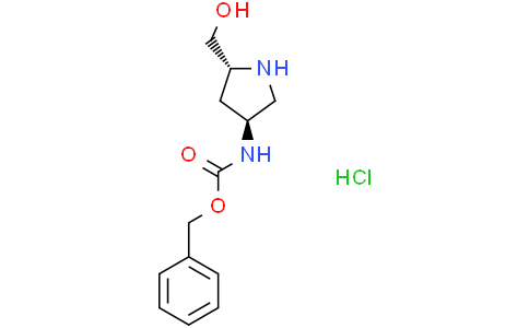 Benzyl ((3S,5R)-rel-5-(hydroxymethyl)pyrrolidin-3-yl)carbamate hydrochlorideCas:1217751-87-5
