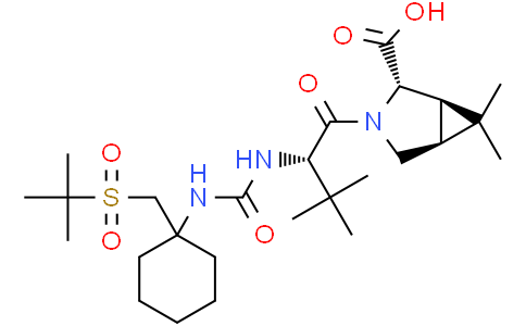 (1R,2S,5S)-3-((S)-2-(3-(1-(Tert-Butylsulfonylmethyl)Cyclohexyl)Ureido)-3,3-Dimethylbutanoyl)-6,6-Dimethyl-3-Azabicyclo[3.1.0]Hexane-2-Carboxylic AcidCas:1229337-32-9