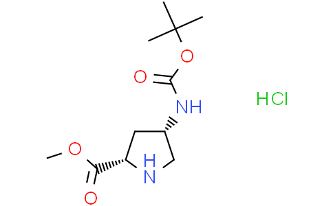 (2S,4S)-Methyl 4-((tert-butoxycarbonyl)amino)pyrrolidine-2-carboxylate hydrochlorideCas:1279039-33-6