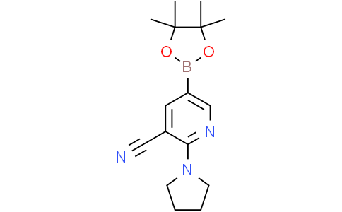 2-pyrrolidin-1-yl-5-(4,4,5,5-tetramethyl-1,3,2-dioxaborolan-2-yl)pyridine-3-carbonitrile