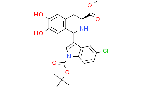 Methyl (1R,3S)-1-(1-(Tert-Butoxycarbonyl)-5-Chloro-1H-Indol-3-Yl)-6,7-Dihydroxy-1,2,3,4-Tetrahydroisoquinoline-3-CarboxylateCas:1395347-28-0