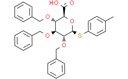 4-Methylphenyl 2,3,4-tri-O-benzyl-1-thio-β-D-glucopyranosiduronic acidCas:1400906-88-8