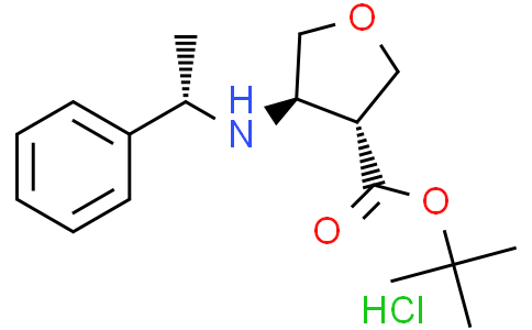 tert-butyl trans-4-[[(1S)-1-phenylethyl]amino]tetrahydrofuran-3-carboxylate;hydrochloride