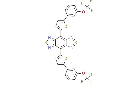 4,8-Bis[5-[3-(trifluoromethoxy)phenyl]-2-thienyl]-6,6-didehydro-2H-2-thia-6-thia(IV)-1,3,5,7-tetraaza-s-indaceneCas:1458041-70-7