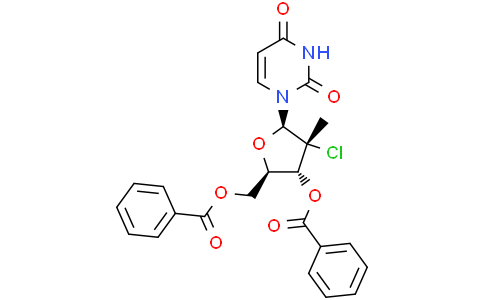 ((2R,3R,4R,5R)-3-(benzoyloxy)-4-chloro-5-(2,4-dioxo-3,4-dihydropyrimidin-1(2H)-yl)-4-methyltetrahydrofuran-2-yl)methylbenzoateCas:1496551-71-3