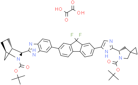 (1R,3S,4S)-tert-Butyl 3-(6-(7-(2-((S)-5-(tert-butoxycarbonyl)-5-azaspiro[2.4]heptan-6-yl)-1H-imidazol-5-yl)-9,9-difluoro-9H-fluoren-2-yl)-1H-benzo[d]imidazol-2-yl)-2-azabicyclo[2.2.1]heptane-2-carboxylate oxalateCas:1499193-66-6