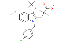 1-[(4-氯苯基)甲基]-3-[(1,1-二甲基乙基)硫基]-5-甲氧基-ALPHA,ALPHA-二甲基-1H-吲哚-2-丙酸乙酯