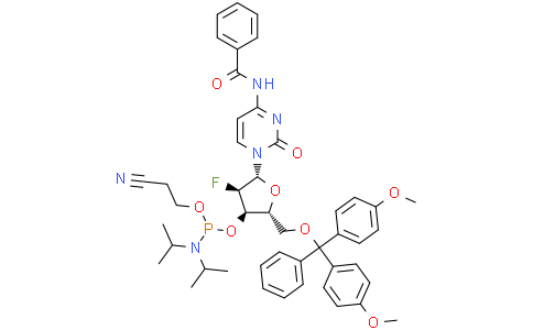 N4-苯甲酰基-5'-O-DMT-2'-氟-脱氧胞苷-3'-氰乙氧基亚磷酰胺