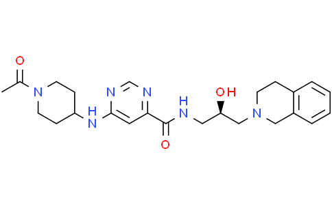 6-[(1-acetylpiperidin-4-yl)amino]-N-[(2R)-2-hydroxy-3-(1,2,3,4-tetrahydroisoquinolin-2-yl)propyl]pyrimidine-4-carboxamide